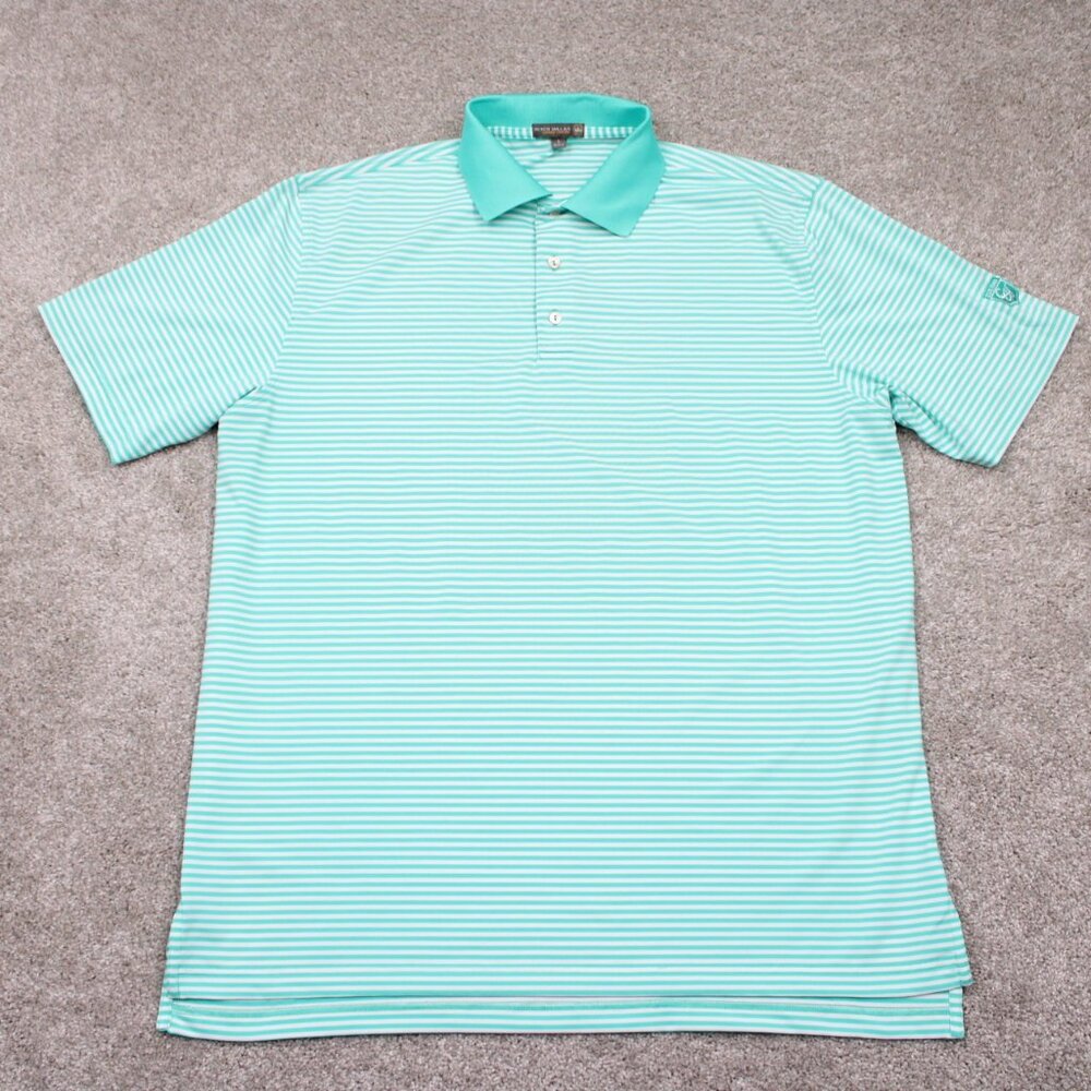 Peter Millar Summer Comfort Polo Shirt Mens Large Green Polyester‎ Stretch S/S